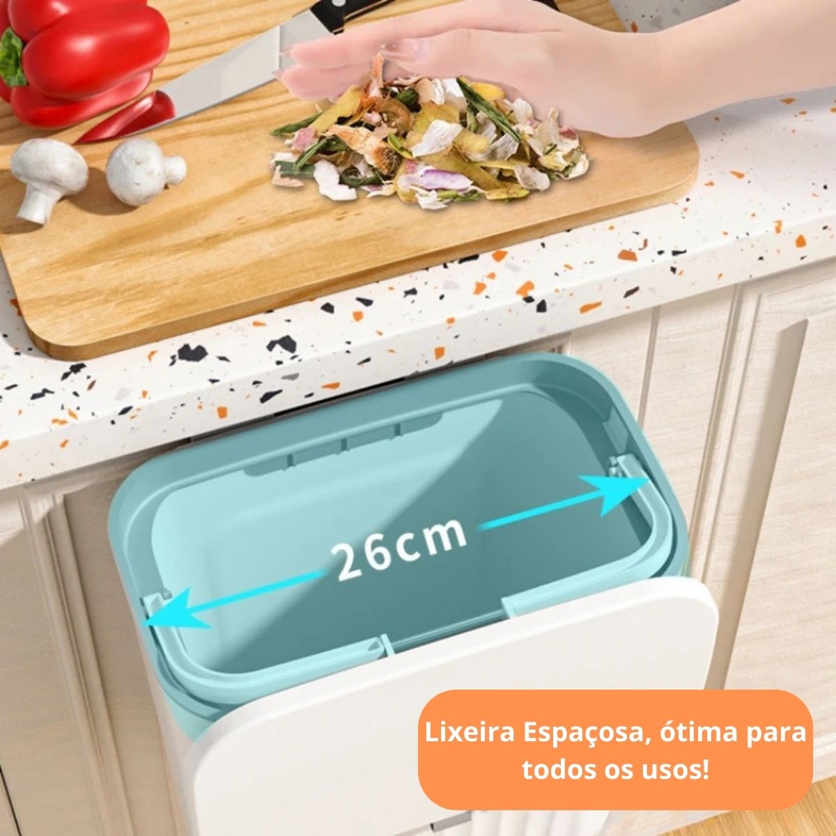 LixoFlex - Lixeira 9 Litros Pendurável + Adesivos ProFix de BRINDE!