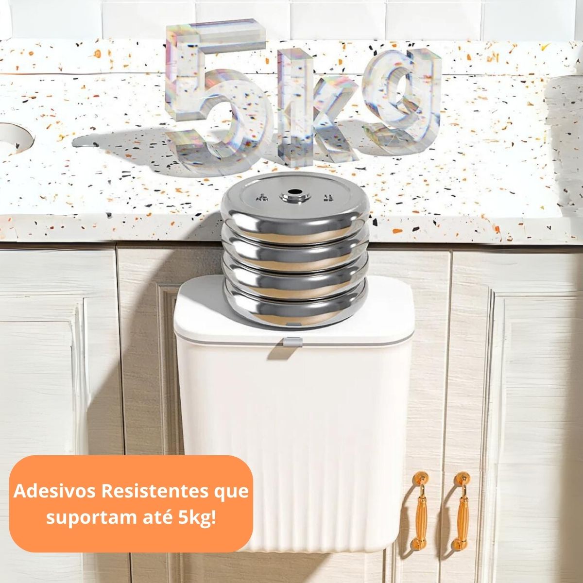 LixoFlex - Lixeira 9 Litros Pendurável + Adesivos ProFix de BRINDE!