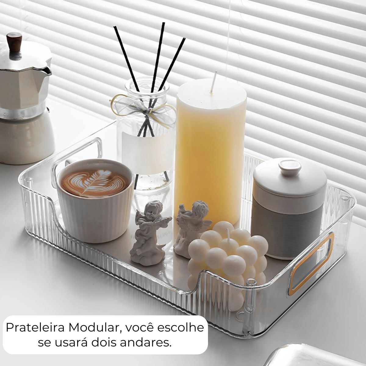 Estante Organizador Maquiagem Cosméticos Multiuso Duplo 2 Andares Acrílico