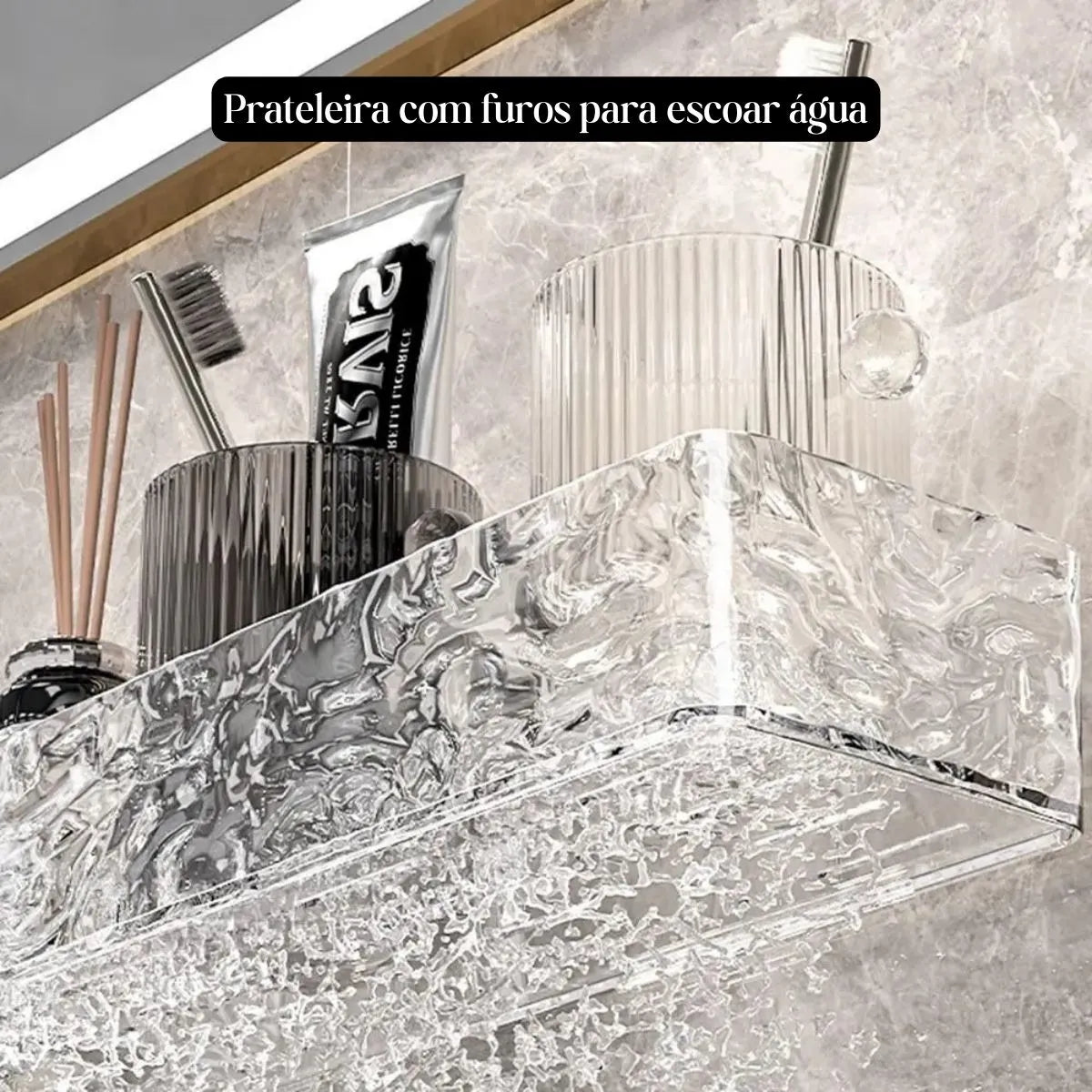 Prateleira Organizadora de Acrílico Vita Decora – Fixação Adesiva ProFix de BRINDE!