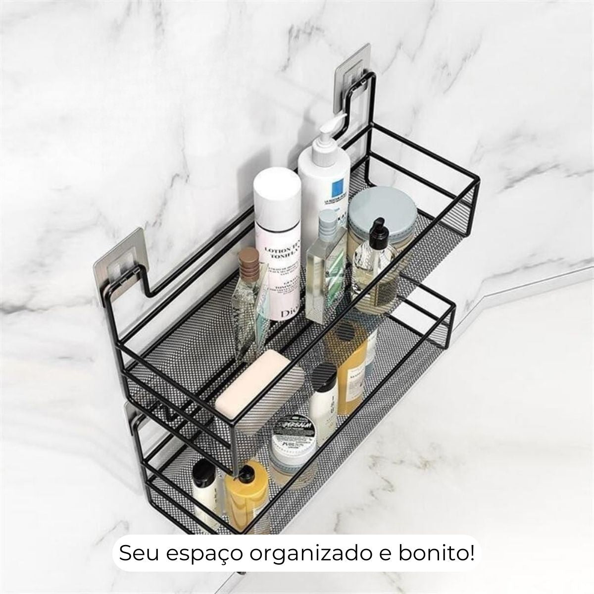 Cesto Organizador Aramado Instalação Sem Furos – Adesivo ProFix de Brinde!