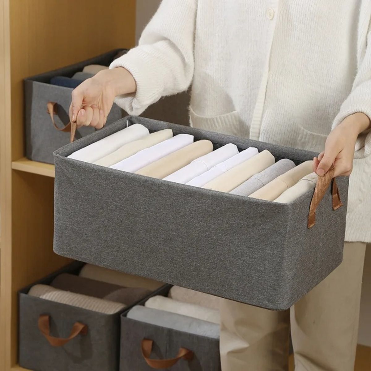 Cesto Organizador Multiuso Tecido Impermeável Dobrável