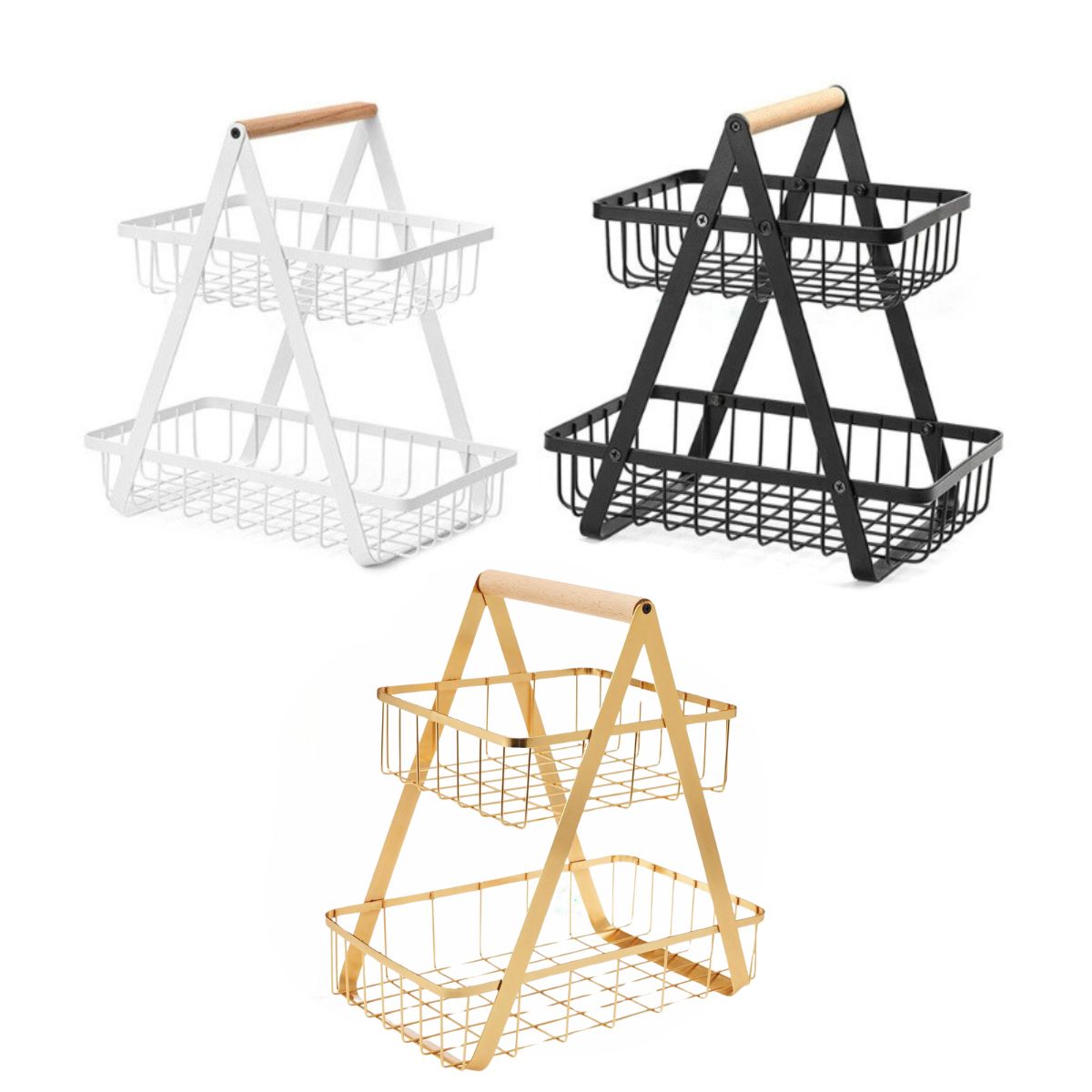 Fruteira Dupla Cesto de Frutas De Mesa Moderna - POUCAS UNIDADES