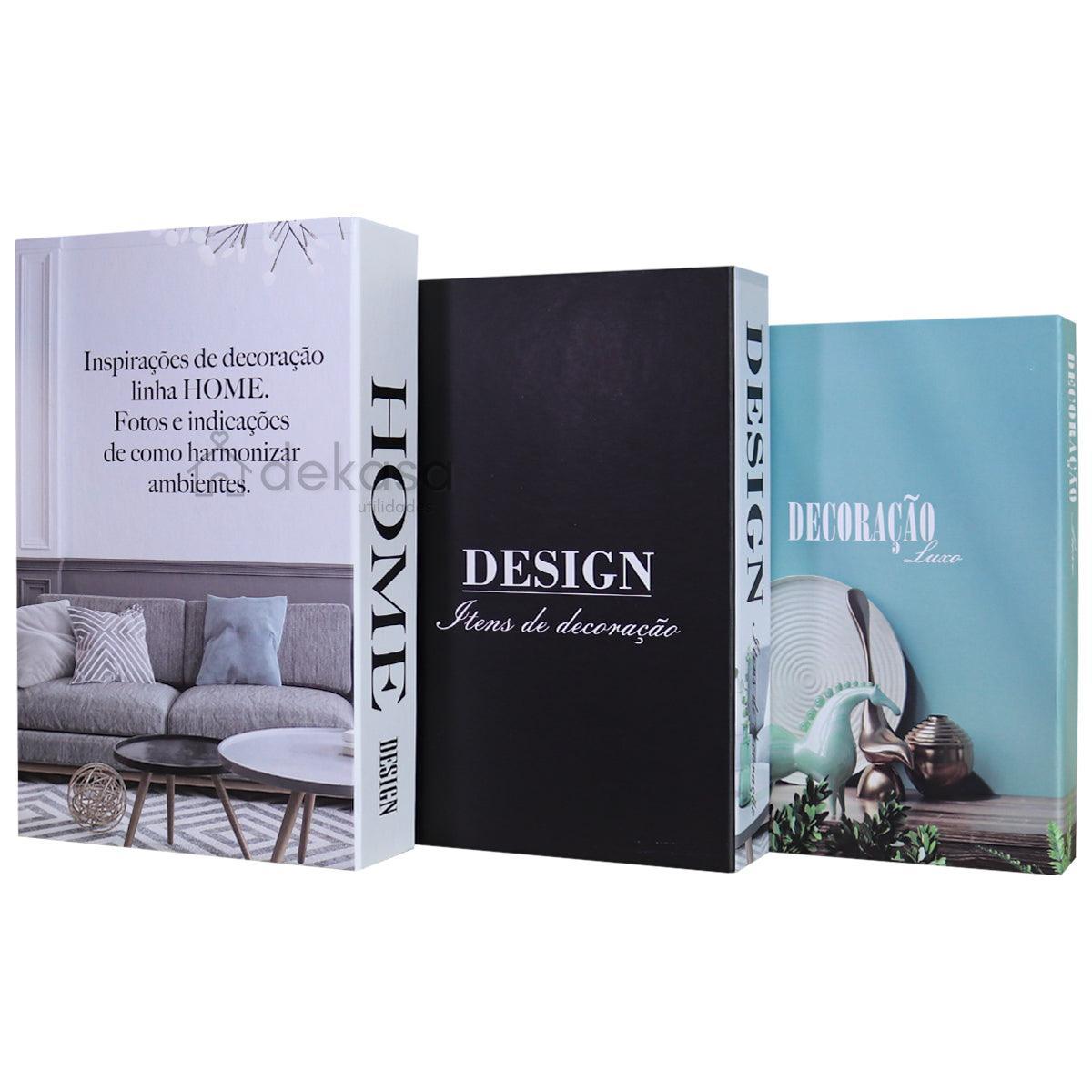 Livros Decorativos Organizadores Kit 3 - Home Decor