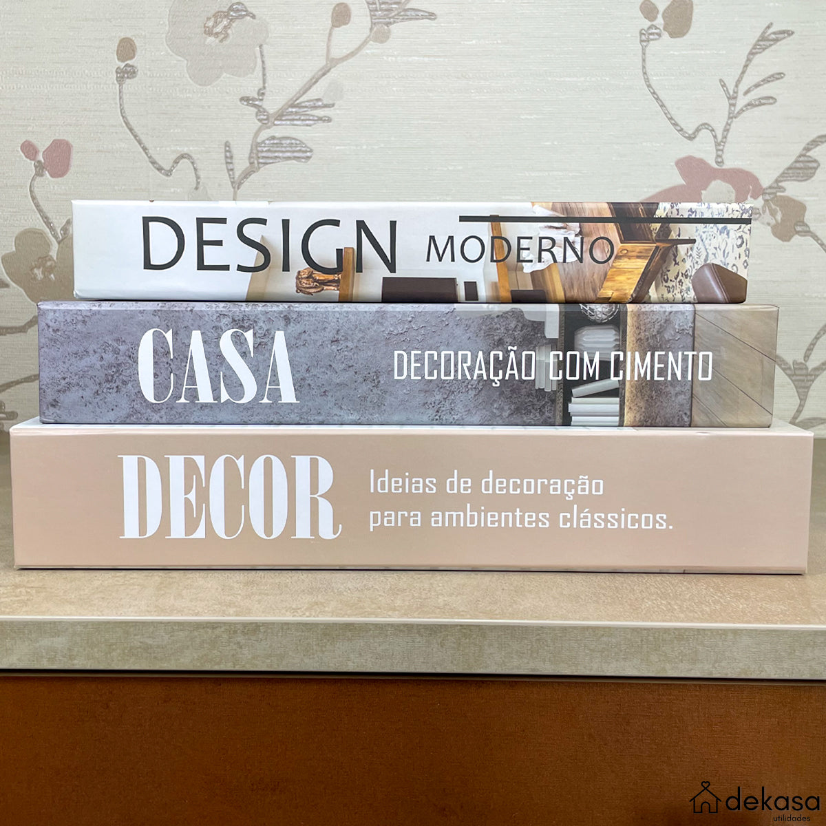 Kit 3 Livros Decorativos Organizadores Grande Luxo - Modelo DECOR