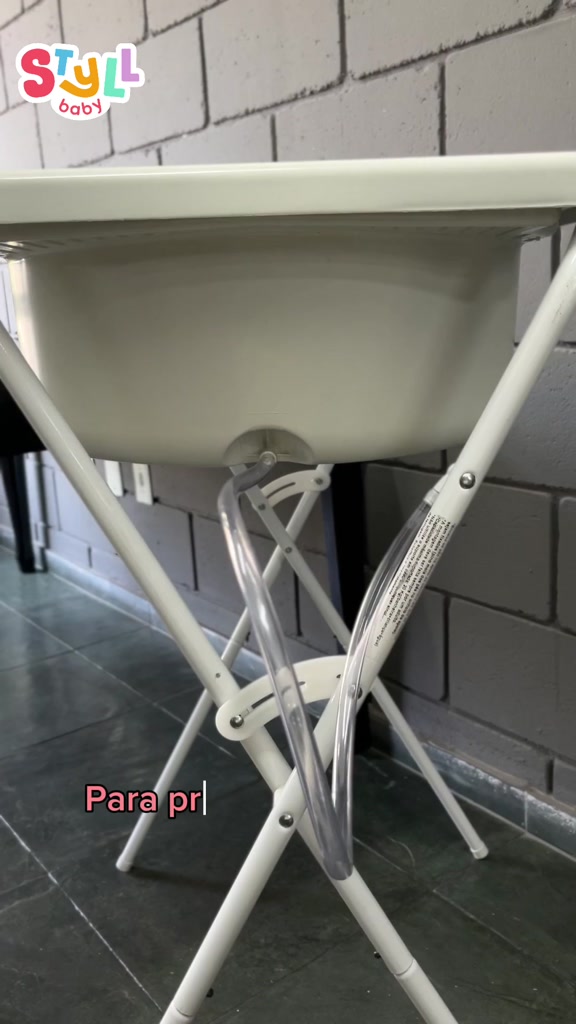 Banheira com suporte dobrável, tanque 34L, até 30Kg banheira para bebê segura