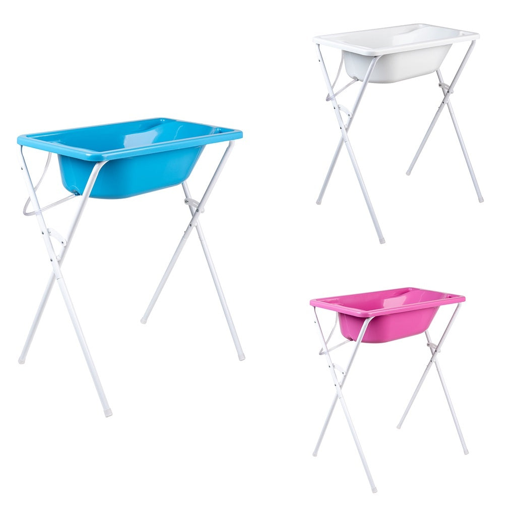 Banheira com suporte dobrável, tanque 34L, até 30Kg banheira para bebê segura