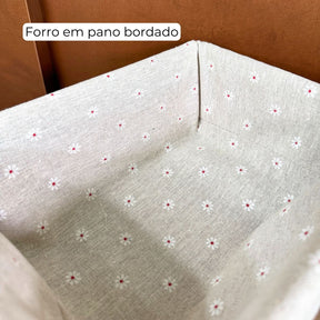 Kit 3 Cestos Organizadores de Vime com Forro em Renda – Elegância e Funcionalidade