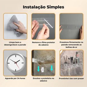 Prateleira Organizadora de Acrílico Vita Decora – Fixação Adesiva ProFix de BRINDE!