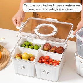 Potes Herméticos Para Geladeira Organizadores Empilháveis - Hermex