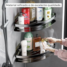 Prateleira Suporte Porta Shampoo Multiuso Organizador em Alumínio + 2 Adesivos ProFix™ de BRINDE!