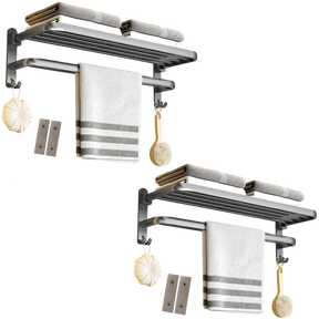 Porta-Toalhas Grande Retrátil Instalação + Adesivos ProFix™ de Brinde! - Até 5 Toalhas