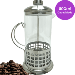 Cafeteira Prensa Francesa 600ml Aço Inox Quadrados
