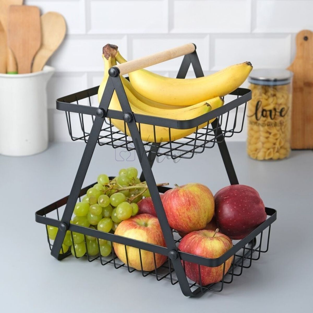 Fruteira Dupla Cesto de Frutas De Mesa Moderna - POUCAS UNIDADES