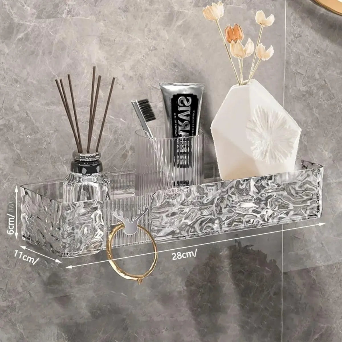 Prateleira Organizadora de Acrílico Vita Decora – Fixação Adesiva ProFix de BRINDE!