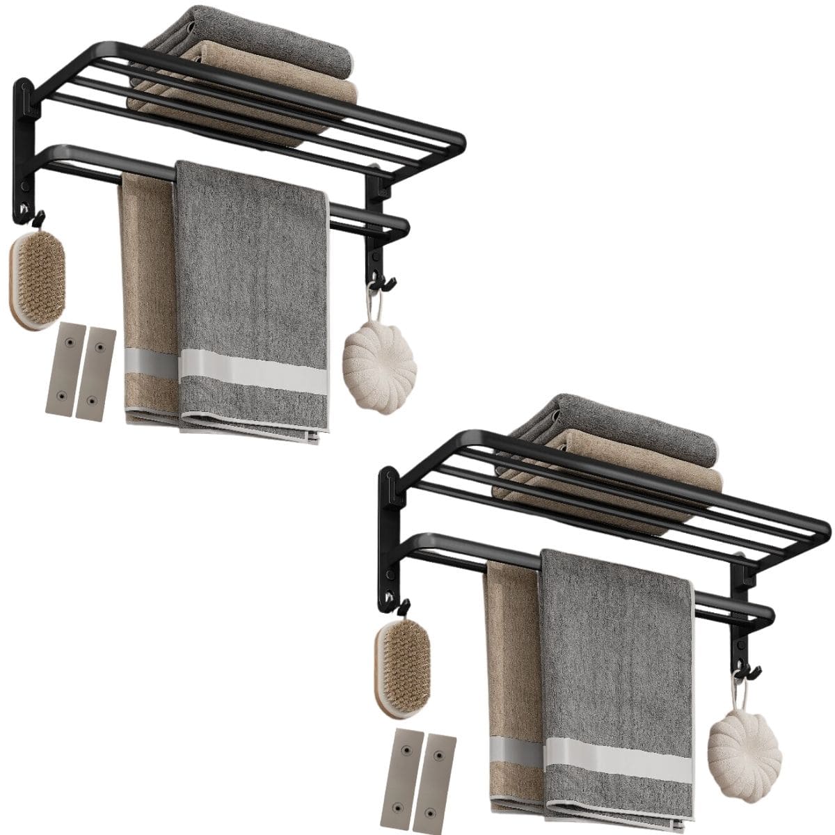 Porta-Toalhas Grande Retrátil Instalação + Adesivos ProFix™ de Brinde! - Até 5 Toalhas