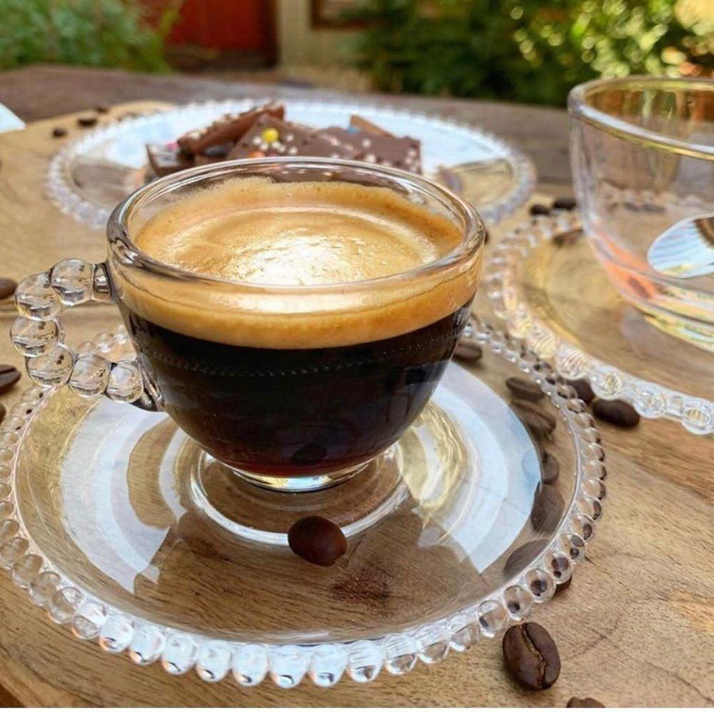 Jogo 6 Xícaras c/ Pires Bolinhas Pearl 80ml