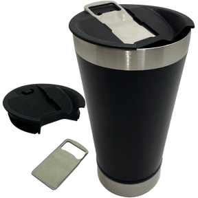 Copo Térmico c/ Tampa e Abridor 500ml Inox Preto