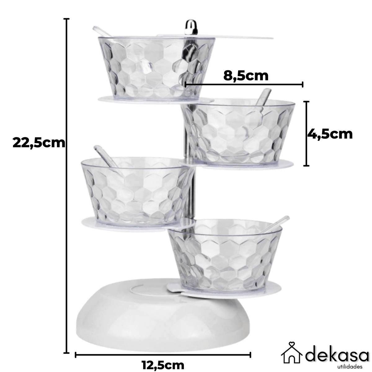 Porta Temperos Giratório 4 Potes em Vertical