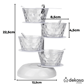 Porta Temperos Giratório 4 Potes em Vertical