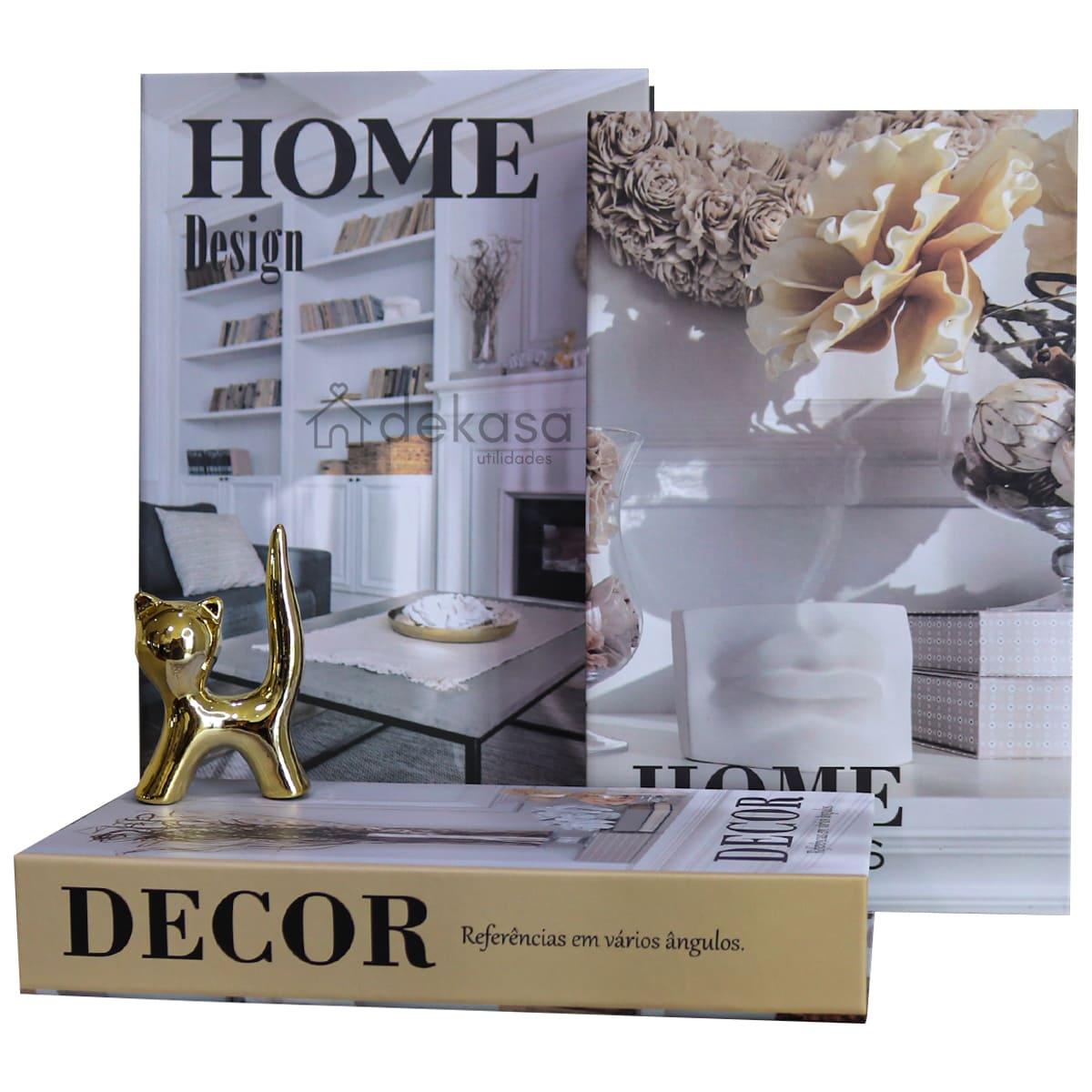 Livros Decorativos Organizadores Kit com 3 - Home Design