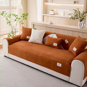 Capa de sofá Lã de Cordeiro Extremamente Macia com 2 Almofadas