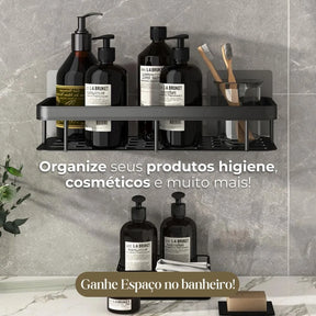 Suporte Porta Shampoo Organizador Alumínio + 2 Adesivos ProFix™ de BRINDE!