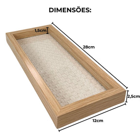 Bandeja Decorativa de Madeira com Vidro – Organização e Sofisticação